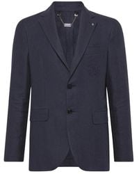Billionaire - Jassen ,Blauw ,Linnen Blazer Crest - Lyst