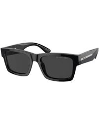 Prada - Rechteckige sonnenbrille schwarz eleganter stil - Lyst