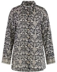 Veronica Beard - Overhemden ,Zwart ,Katoen Lloyd Paisley Shirt - Lyst