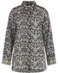 Veronica Beard - Overhemden ,Zwart ,Katoen Lloyd Paisley Shirt - Lyst