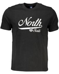 North Sails - Tops ,Zwart ,Katoen Zwart Katoenen Logo Print T-Shirt - Lyst