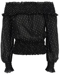 Self-Portrait - Off-Shoulder Chiffon Top - Lyst
