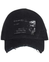Isabel Benenato - Denim Baseball Cap Mit Print Und Cut-Out-Visor - Lyst