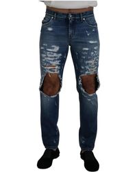 Dolce & Gabbana - Chice zerrissene denim-jeans für den modernen n - Lyst