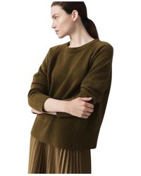 Marella - Truien & Vesten ,Groen ,Gebreide Trui Met Ronde Hals - Lyst