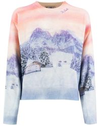 Mc2 Saint Barth - Pullover mit wintermotiv aus kaschmir-woll-mix - Lyst