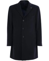 Tagliatore - Jassen ,Blauw ,Wol Enkelrijige Jas - Lyst