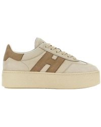 Hogan - Leather Suede Platform Sneakers - Lyst