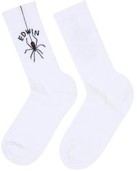 Edwin - Ondergoed ,Wit ,Katoen Spider Socks - Lyst