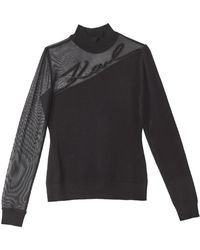 KARL LAGERFELD - Truien & Vesten ,Zwart ,Polyester Karl Signature Mock Neck - Lyst