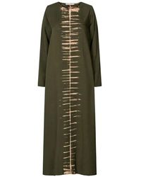 Rabens Saloner - Tie-dye langarmkleid lynett forrest - Lyst