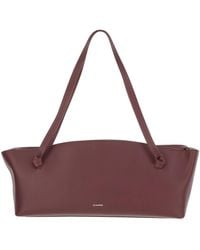 Jil Sander - Leder Tote Tasche Mit Reißverschluss - Lyst