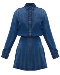 DIESEL - Kleedjes ,Blauw ,Denim De-Drevia-S Denim Jurk - Lyst
