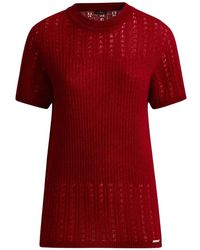 Kiton - Truien & Vesten ,Rood ,Kasjmier Burgundy Cashmere Silk Openwork Sweater - Lyst