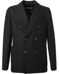 Circolo 1901 - Dubbelbreasted Wol Kasjmier Jas - Lyst