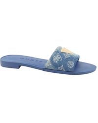 Guess - Schoenen ,Blauw ,Slide Sandaal - Lyst