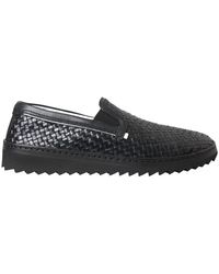 Dolce & Gabbana - Schwarze geflochtene lederslipper schuhe - Lyst