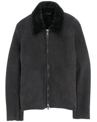 Giorgio Brato - Jassen ,Grijs ,Leer Lamsleren Shearling Jas - Lyst