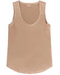 Brunello Cucinelli - Tops ,Satijn Satijnen U-Neck Top - Lyst