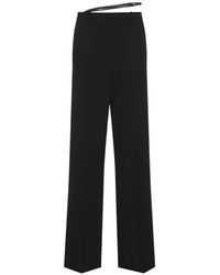 Tom Ford - Scherpe Grain De Poudre Schuine Tailored Wijde Broek Met Riem Detail - Lyst