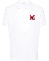 Moncler - Logo pique polo shirt mit applikation - Lyst