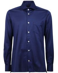 Kiton - Overhemden ,Blauw ,Camicia - Lyst