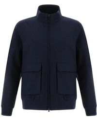 Herno - Bomber in layers wool storm - Lyst