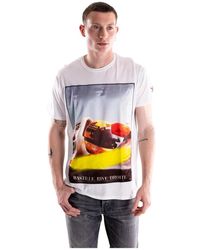 Bastille - Tops ,Wit ,Katoen T-Shirt Met Korte Mouwen En Ronde Hals - Lyst