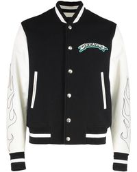 Givenchy - Woll Leder Bomberjacke Mit Rippbündchen - Lyst