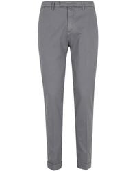 BRIGLIA - Broeken ,Grijs ,Katoen Pantalone V Piatto Tricotina Cotone - Lyst