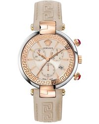 Versace - Revive chrono restyling orologio in pelle - Lyst