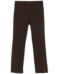 Peserico - Broeken ,Bruin ,Katoen Geknipte Slim-Fit Broek - Lyst