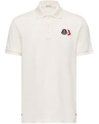 Moncler - Logo Patch Katoen Piqué Polo - Lyst