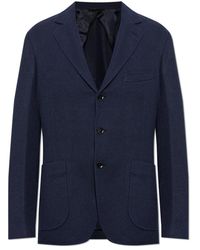 Brioni - Jassen ,Blauw ,Wol Blazer Met Open Revers - Lyst