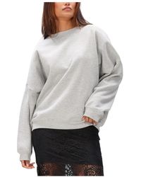 EST'SEVEN - Hoodies & Sweatvesten ,Grijs ,Katoen Monchou Sweater - Lyst