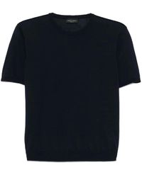 Roberto Collina - Tops ,Blauw ,Katoen Girocollo Mc T-Shirt - Lyst