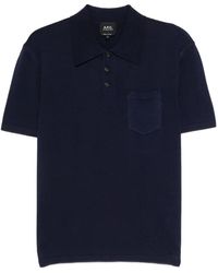 A.P.C. - Tops ,Blauw ,Katoen Polo Shirt - Lyst