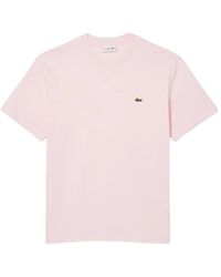 Lacoste - T-Shirt Met Klein Logo - Lyst