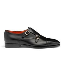 Santoni - Schwarze Doppel-Monkstraps Für Herren Aus Leder - Lyst
