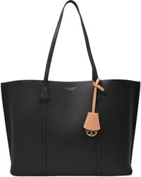 Tory Burch - Borsa tote in pelle nera perry - Lyst