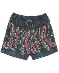 Octopus - Korte Broeken ,Veelkleurig ,Polyester Tentakel Print Zwemshorts Zwart - Lyst