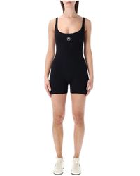 Marine Serre - Jumpsuits & Playsuits ,Zwart ,Katoen Korte Catsuit - Lyst