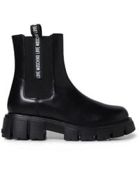 Love Moschino - Chunky Sole Logo Panel Chelsea Boot - Lyst