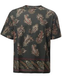 Etro - Tops ,Veelkleurig ,Katoen T-Shirt Met Paisley Print - Lyst