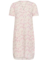 Part Two - Kleedjes ,Roze ,Linnen Roze Nectar Contrast Bloem Jurk - Lyst