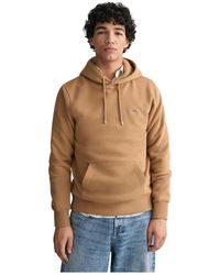 GANT - Hoodies & Sweatvesten ,Katoen Hoodie Met Geborduurd Logo - Lyst