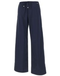 Herno - Broeken ,Blauw ,Katoen Wide Broeken - Lyst