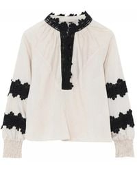 GUSTAV - Elegante Bluse Mit Smock-Manschetten - Lyst