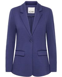 Ichi - Jassen ,Blauw ,Leer Patriot Blazer Jas Klassieke Silhouet - Lyst