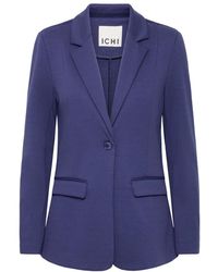 Ichi - Jassen ,Blauw ,Leer Patriot Blazer Jas Klassieke Silhouet - Lyst